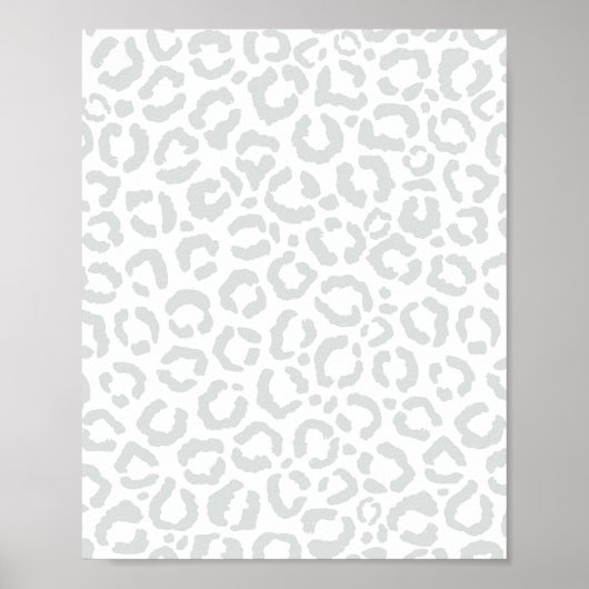 Elegante White Gray Leopard Cheetah Animal Print Poster (Vorne)