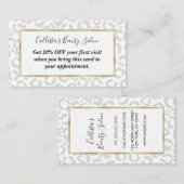 Elegante White Gray Leopard Cheetah Animal Print Rabattkarte (Vorne/Hinten)