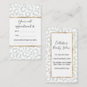 Elegante White Gray Leopard Cheetah Animal Print Terminkarte (Vorne/Hinten)