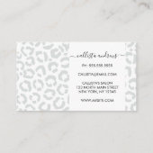 Elegante White Gray Leopard Cheetah Animal Print Visitenkarte (Rückseite)