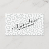 Elegante White Gray Leopard Cheetah Animal Print Visitenkarte (Vorderseite)