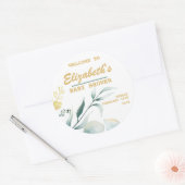 Elegante White & Green Baby Shower Stickers (Umschlag)