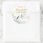 Elegante White & Green Baby Shower Stickers (Tasche)