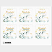 Elegante White & Green Baby Shower Stickers (Blatt)