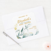 Elegante White & Green Baby Shower Stickers (Umschlag)