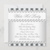 Elegante White Hot Birthday Party Einladung (Vorderseite)