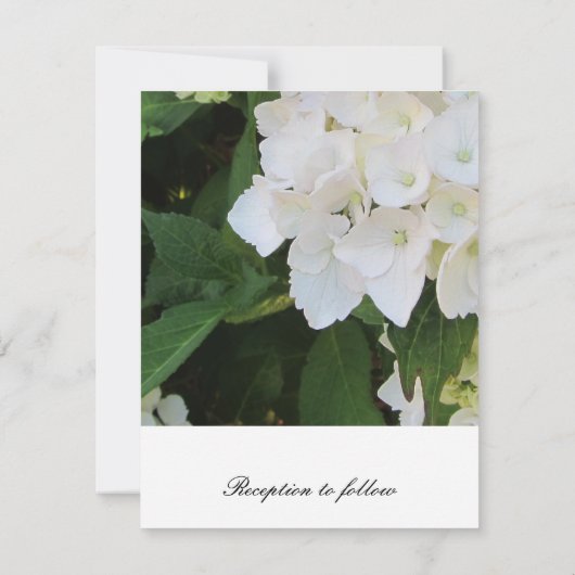 Elegante White Hydrangea Einladung zur Hochzeit (Rückseite)