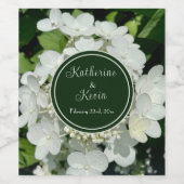Elegante White Hydrangea Floral Wedding Weinetikett (Einzelnes Label)