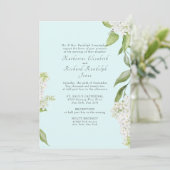 Elegante White Hydrangea Seafoam II Hochzeit Einladung (Stehend Vorderseite)