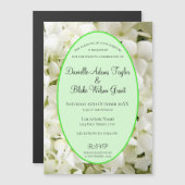 Elegante White Hydrangea Wedding Einladung Magnet (Vorne/Hinten)