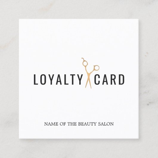 Elegante White Imitats Gold Scissor Loyalty Card Treuekarte (Vorderseite)