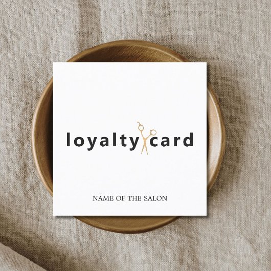 Elegante White Imitats Gold Scissor Loyalty Card Treuekarte