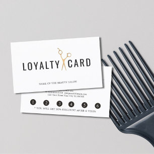 Elegante White Imitats Gold Scissor Loyalty Card Treuekarte