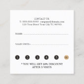 Elegante White Imitats Gold Scissor Loyalty Card Treuekarte (Rückseite)