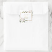 Elegante White Imperial Lilies Gold Wedding Quadratischer Aufkleber (Tasche)