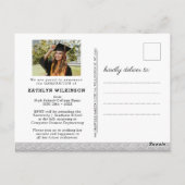 Elegante White Lace 2 Foto Abschluss Ankündigung Postkarte (Rückseite)