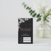 Elegante White Lace Black Damaskas Terminierungska Terminkarte (Stehend Vorderseite)