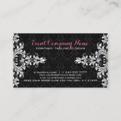 Elegante White Lace Black Damaskas Terminierungska Terminkarte (Rückseite)