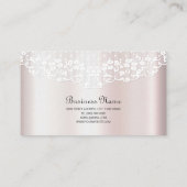 Elegante White Lace Floral Business Card Visitenkarte (Rückseite)