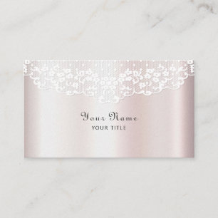 Elegante White Lace Floral Business Card Visitenkarte