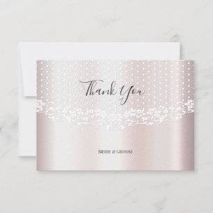 Elegante White Lace Floral Danke Karte