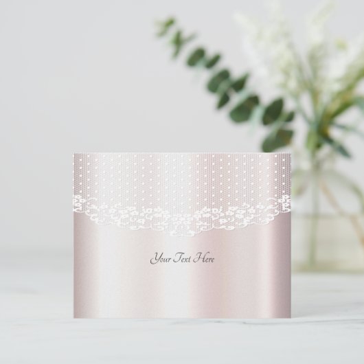 Elegante White Lace Floral Postkarte (Stehend Vorderseite)