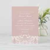 Elegante White Lace Wedding Einladung (Stehend Vorderseite)