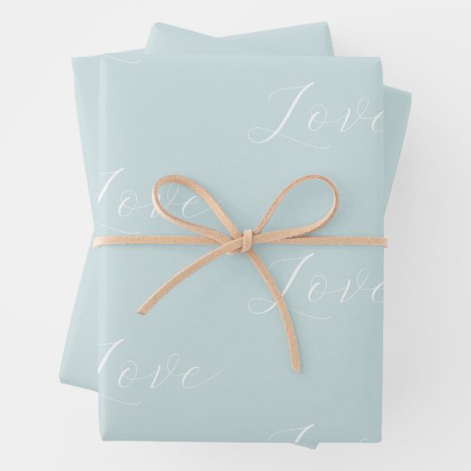 Elegante White Liebe Aqua Mint Wedding Geschenkpapier Set (Beispiel)