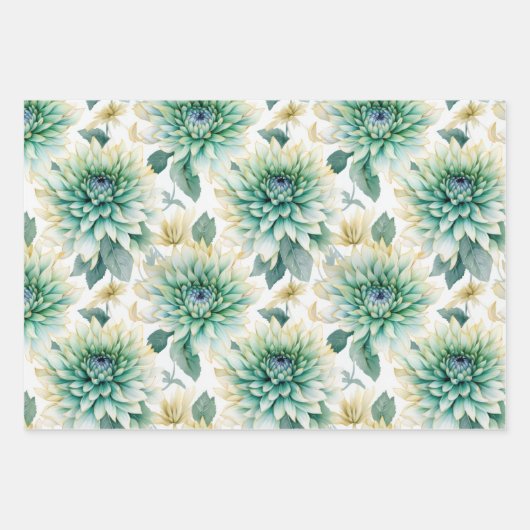 Elegante White Liebe Aqua Mint Wedding Geschenkpapier Set (Vorderseite 3)