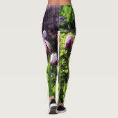 Elegante White Lila Flaming Flag Triumph Tulips Leggings (Rückseite)