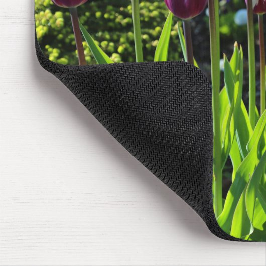 Elegante White Lila Flaming Flag Triumph Tulips Mousepad (Ecke)