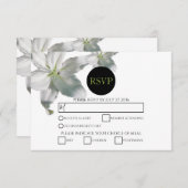 Elegante White Lilies Wedding RSVP Cards (Vorne/Hinten)