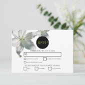 Elegante White Lilies Wedding RSVP Cards Karte (Stehend Vorderseite)