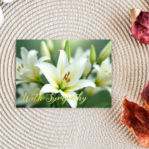 Elegante White Lily Blank Sympathy Card Karte