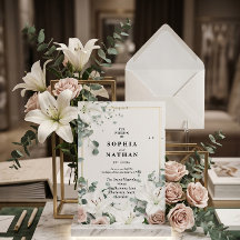 Elegante White Lily & Eukalyptus Floral Wedding