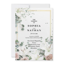 Elegante White Lily & Eukalyptus Floral Wedding