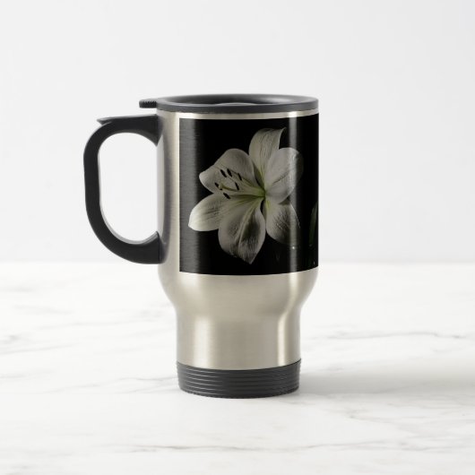 Elegante White Lily Travel Mug Reisebecher (Links)