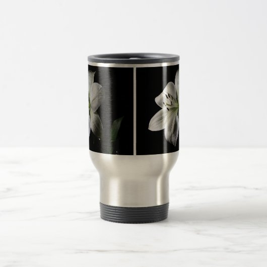 Elegante White Lily Travel Mug Reisebecher (Mittel)