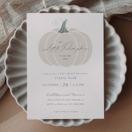 Elegante White Little Pumpkin Fall Baby Dusche Postkarte