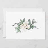 Elegante White Magnolia Blossom Hochzeit Einladung (Rückseite)