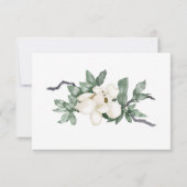 Elegante White Magnolia Blossom Hochzeit RSVP Karte (Rückseite)