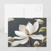 Elegante White Magnolia Blume Postkarte (Vorne/Hinten)