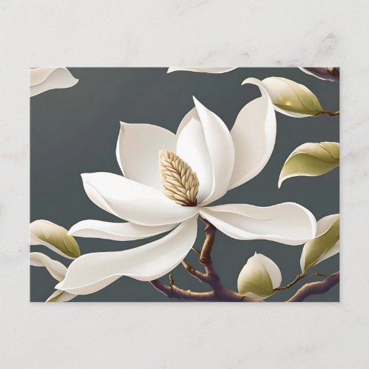 Elegante White Magnolia Blume Postkarte (Vorderseite)