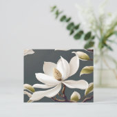 Elegante White Magnolia Blume Postkarte (Stehend Vorderseite)