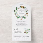 Elegante White Magnolia Hochzeit All In One Einladung (Innen Boden)