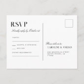 Elegante White Magnolia Illustration Wedding RSVP Postkarte (Rückseite)