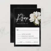 Elegante White Magnolia RSVP-Karte RSVP Karte (Vorne/Hinten)