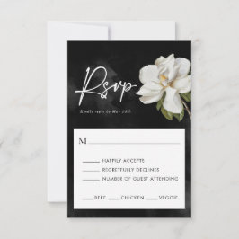Elegante White Magnolia RSVP-Karte RSVP Karte