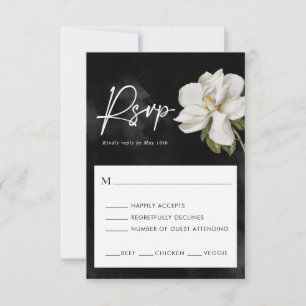 Elegante White Magnolia RSVP-Karte RSVP Karte