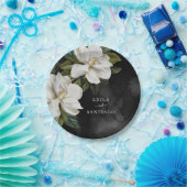 Elegante White Magnolia Wedding Pappteller (Party)